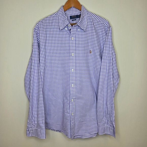 Polo Ralph Lauren Other - Polo Ralph Lauren Mens XL Classic Fit Gingham Button Down Shirt Purple White